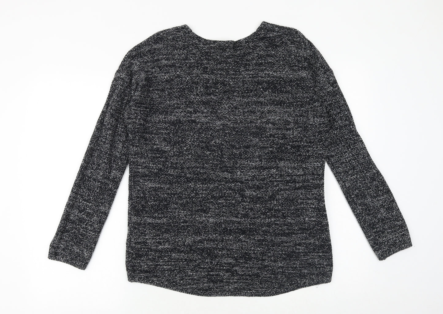 H&M Womens Black Scoop Neck Cotton Pullover Jumper Size S