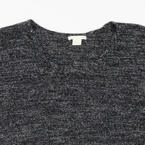 H&M Womens Black Scoop Neck Cotton Pullover Jumper Size S