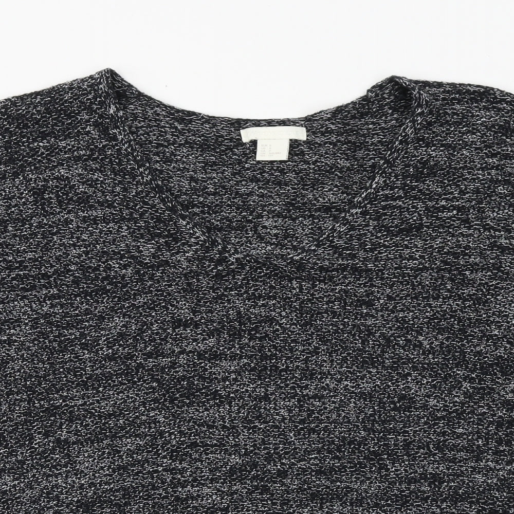 H&M Womens Black Scoop Neck Cotton Pullover Jumper Size S