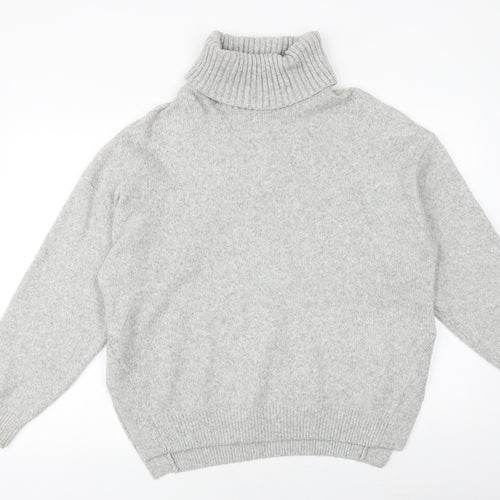 H&M Womens Grey Roll Neck Acrylic Pullover Jumper Size XS