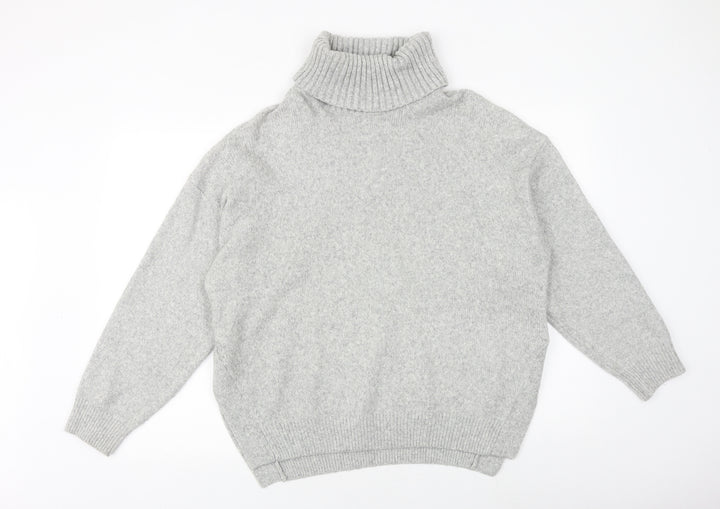 H&M Womens Grey Roll Neck Acrylic Pullover Jumper Size XS