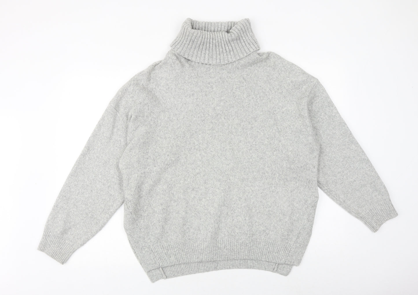 H&M Womens Grey Roll Neck Acrylic Pullover Jumper Size XS