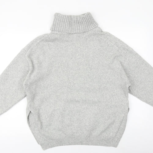 H&M Womens Grey Roll Neck Acrylic Pullover Jumper Size XS
