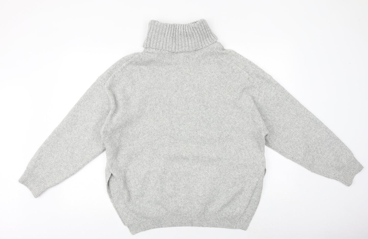 H&M Womens Grey Roll Neck Acrylic Pullover Jumper Size XS