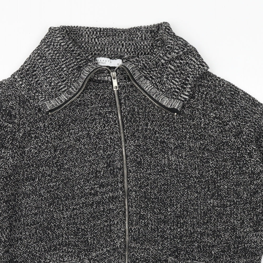 Papaya Womens Grey Collared 100% Cotton Full Zip Jumper Size M