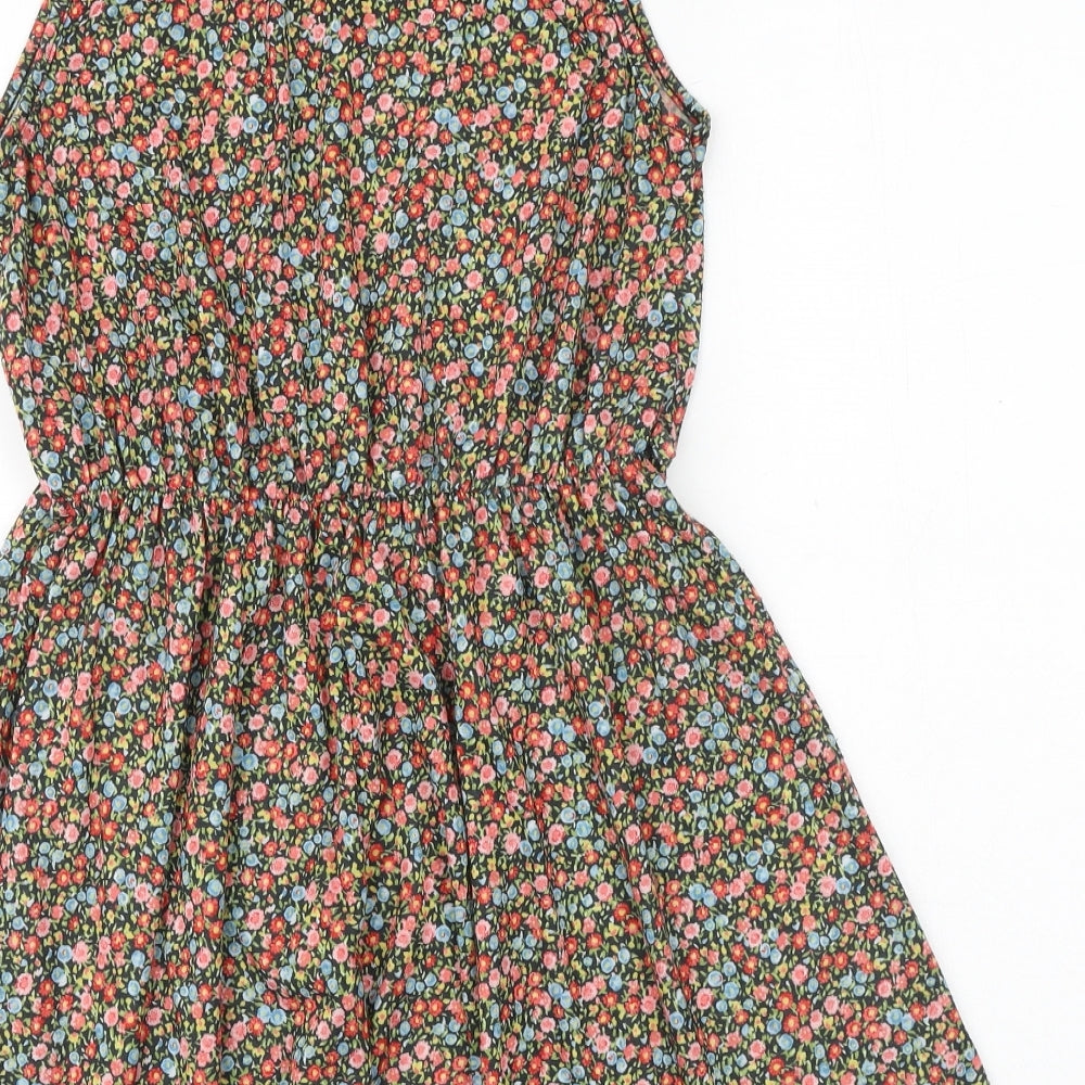 Internacionale Womens Multicoloured Floral Polyester Skater Dress Size 12 Round Neck Pullover