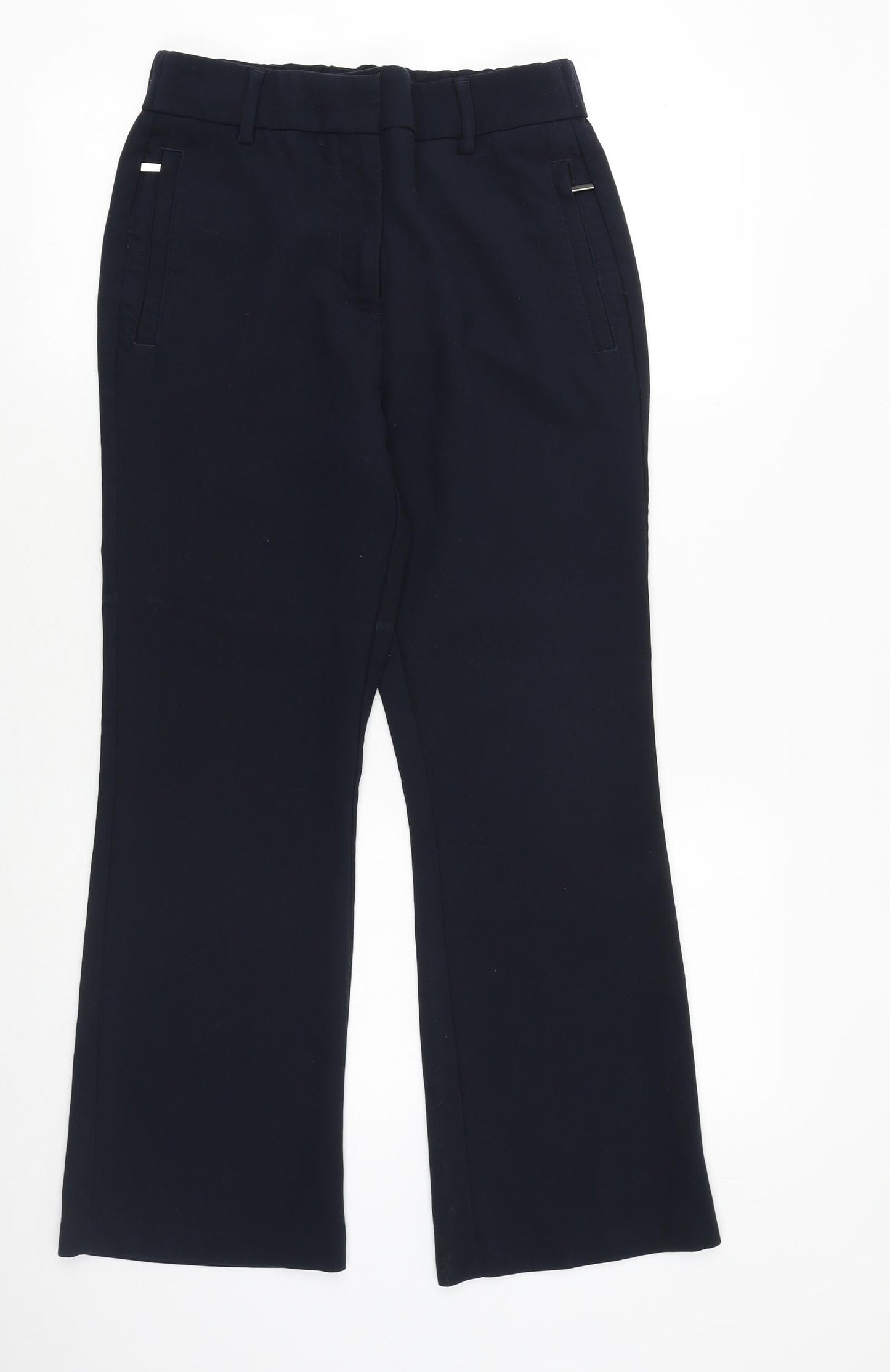 NEXT Womens Blue Polyester Trousers Size 10 Regular Zip