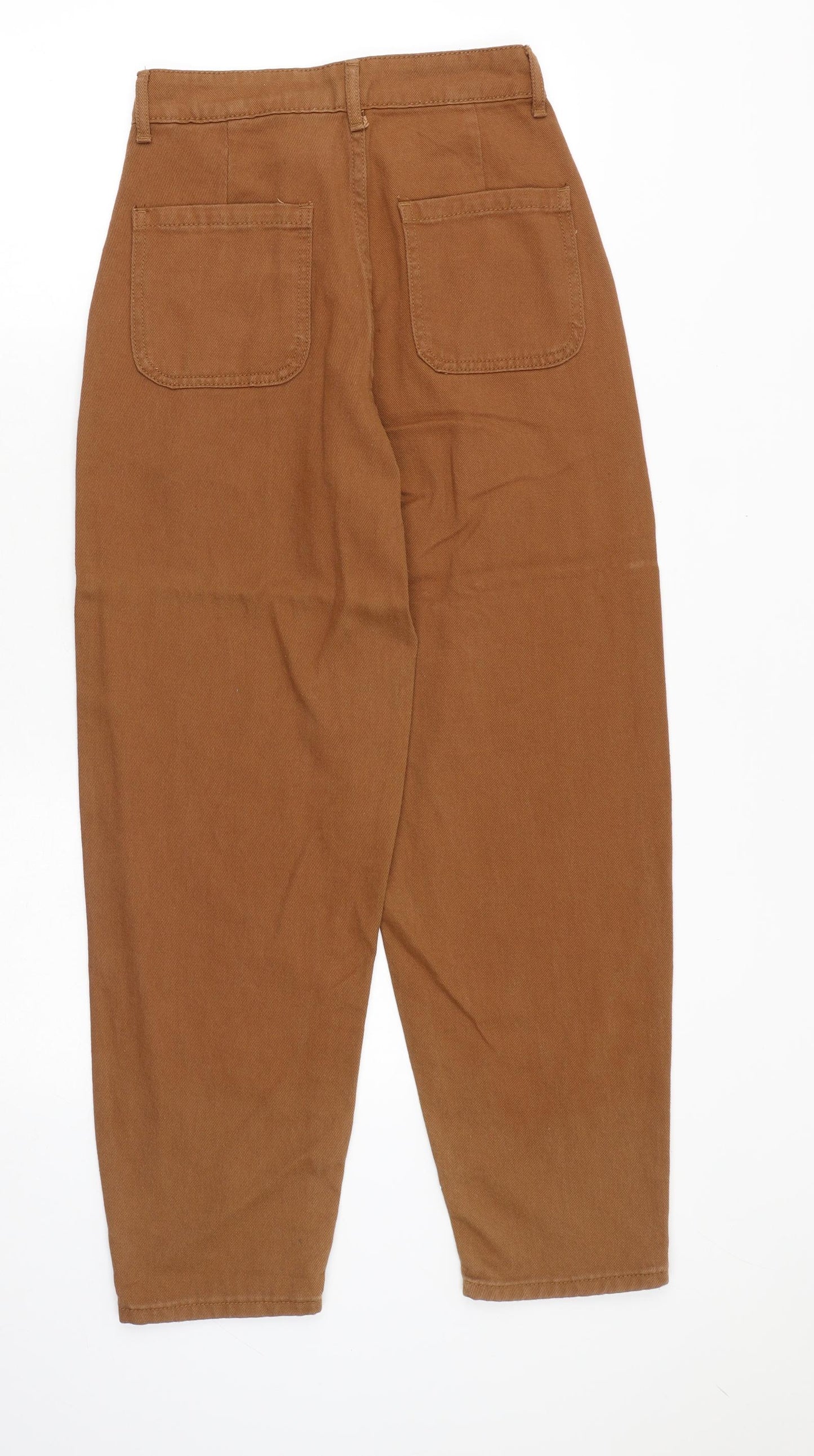 SheIn Womens Brown Cotton Straight Jeans Size XS Regular Zip