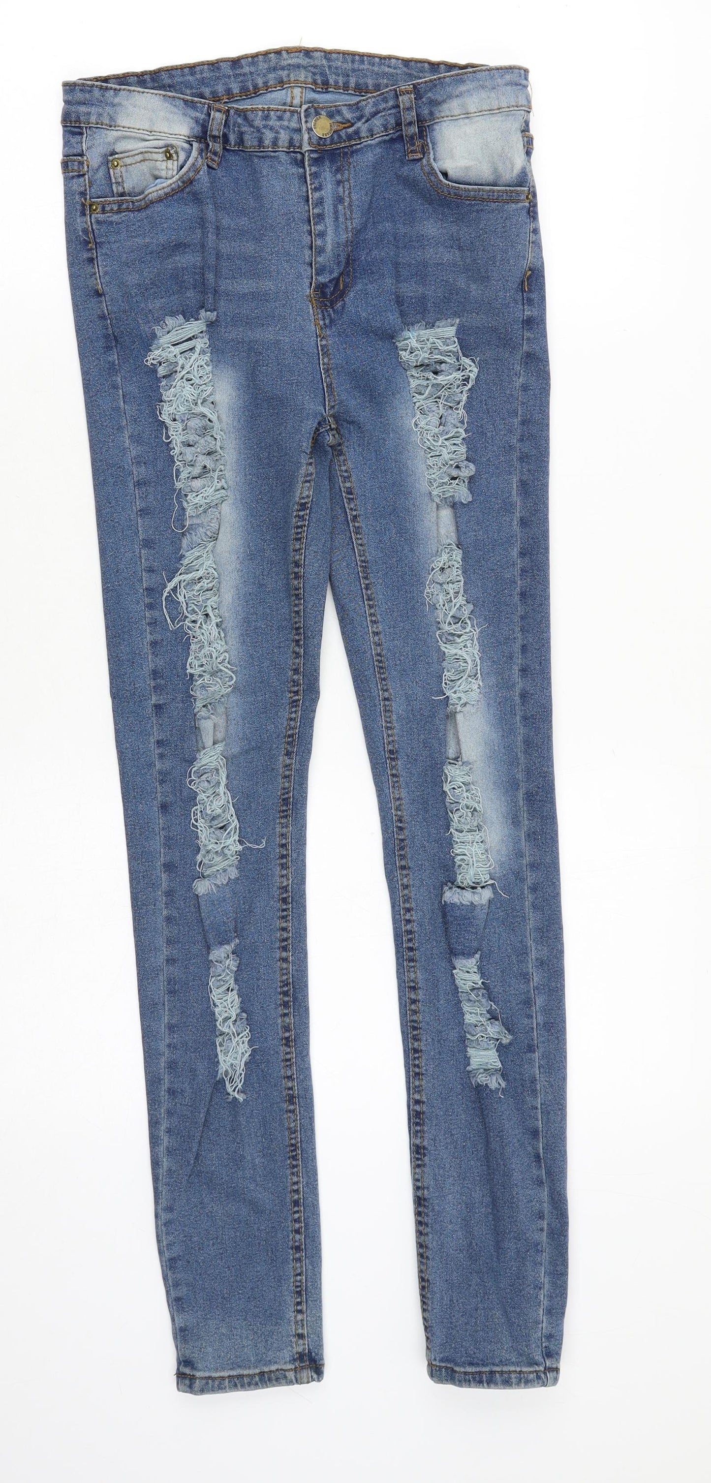 Falmer heritage Womens Blue Cotton Skinny Jeans Size 26 Regular Zip