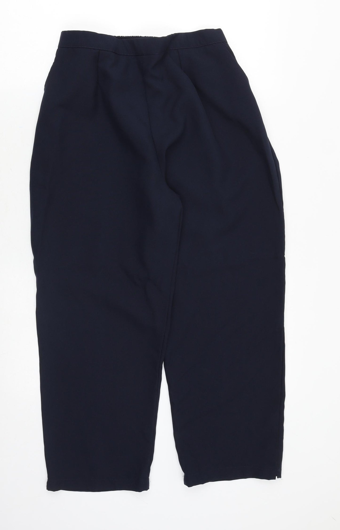 Preworn Womens Blue Polyester Cropped Trousers Size S Regular
