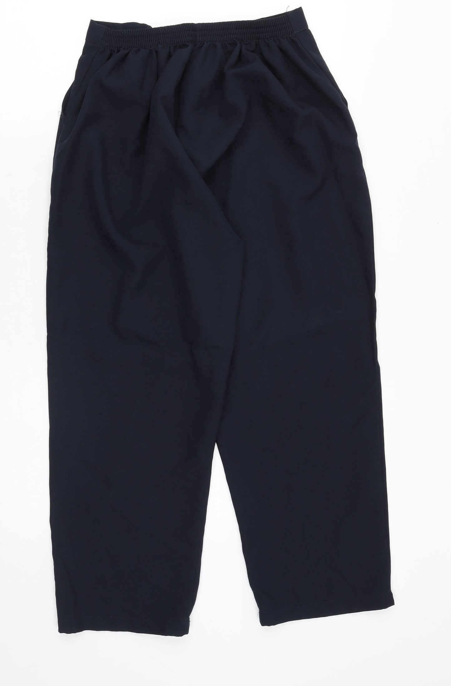 Preworn Womens Blue Polyester Cropped Trousers Size S Regular