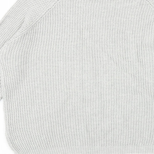 Dorothy Perkins Womens Grey Round Neck 100% Cotton Pullover Jumper Size 12