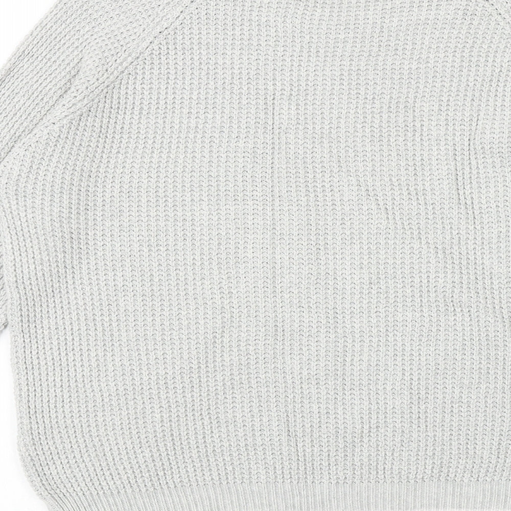 Dorothy Perkins Womens Grey Round Neck 100% Cotton Pullover Jumper Size 12