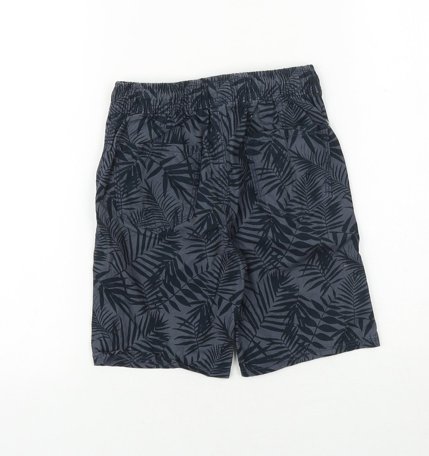 George Boys Black Geometric 100% Cotton Sweat Shorts Size 6-7 Years Regular Drawstring - Swim Shorts