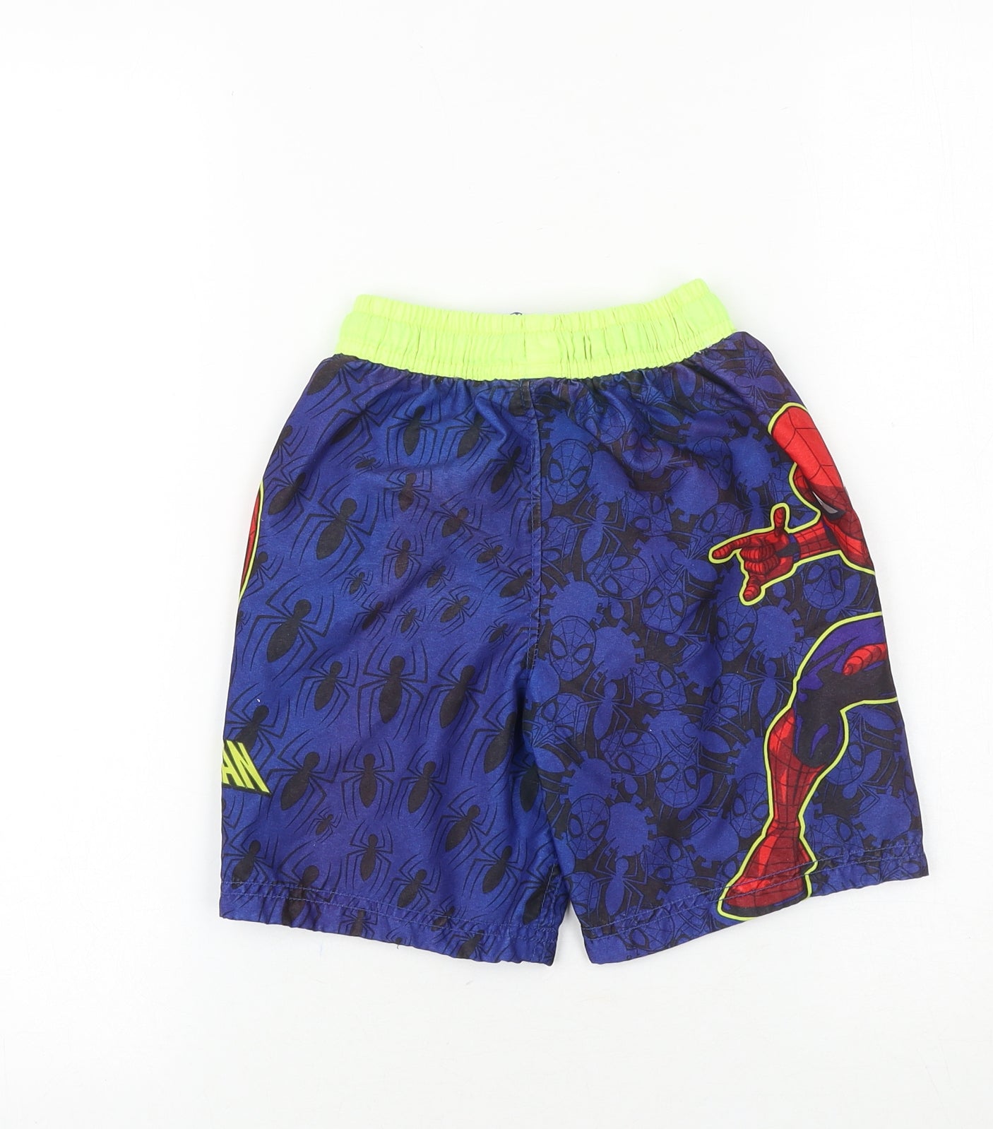 George Boys Blue Geometric Polyester Sweat Shorts Size 5-6 Years Regular Drawstring - Swim Shorts, Spider-Man