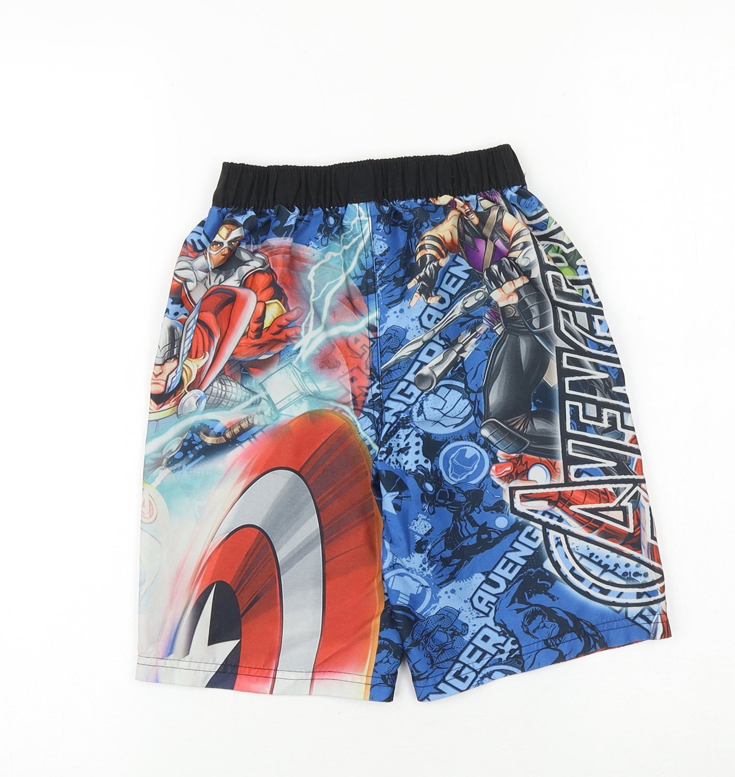 George Boys Multicoloured Geometric Polyester Sweat Shorts Size 6-7 Years Regular Drawstring - Avengers