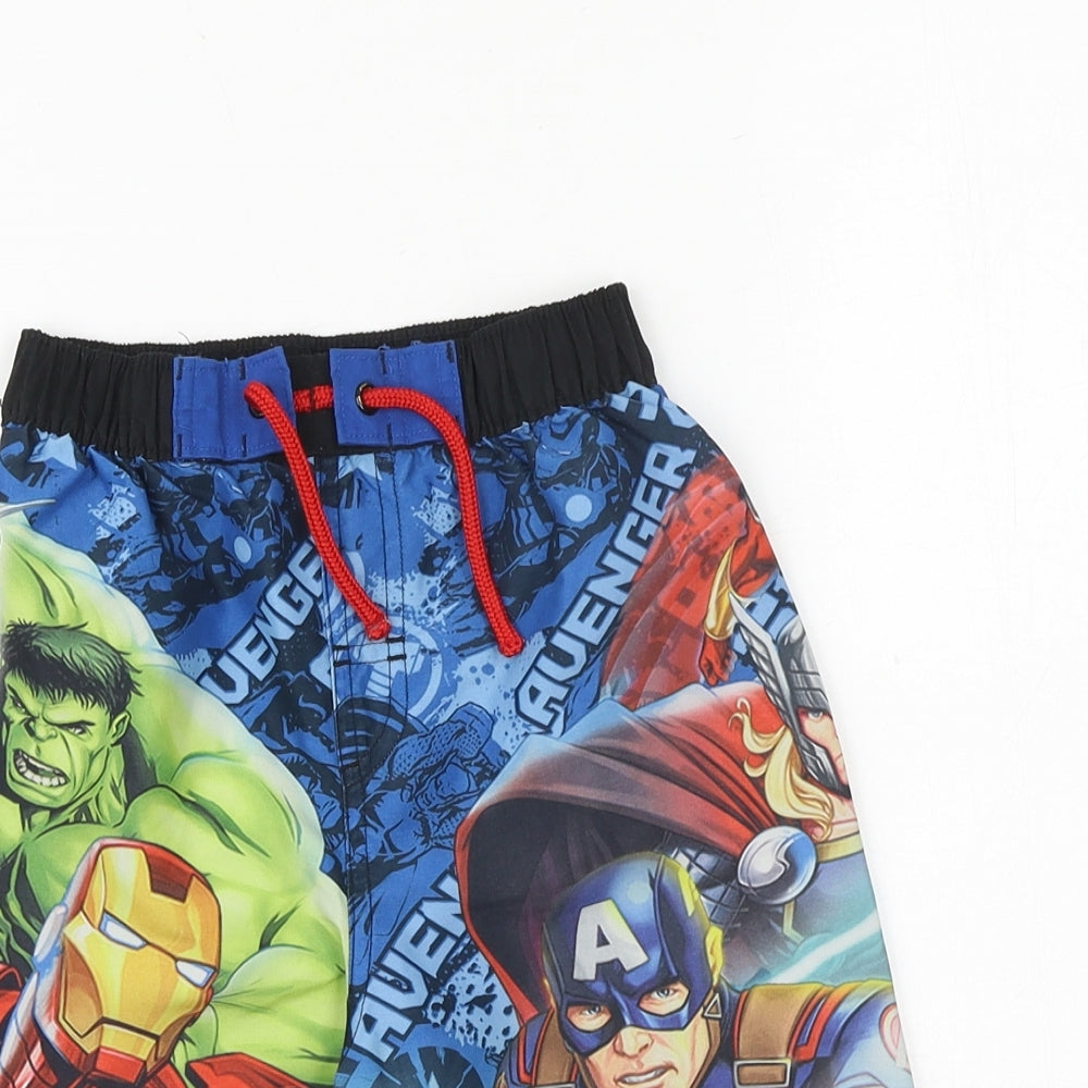 George Boys Multicoloured Geometric Polyester Sweat Shorts Size 6-7 Years Regular Drawstring - Avengers