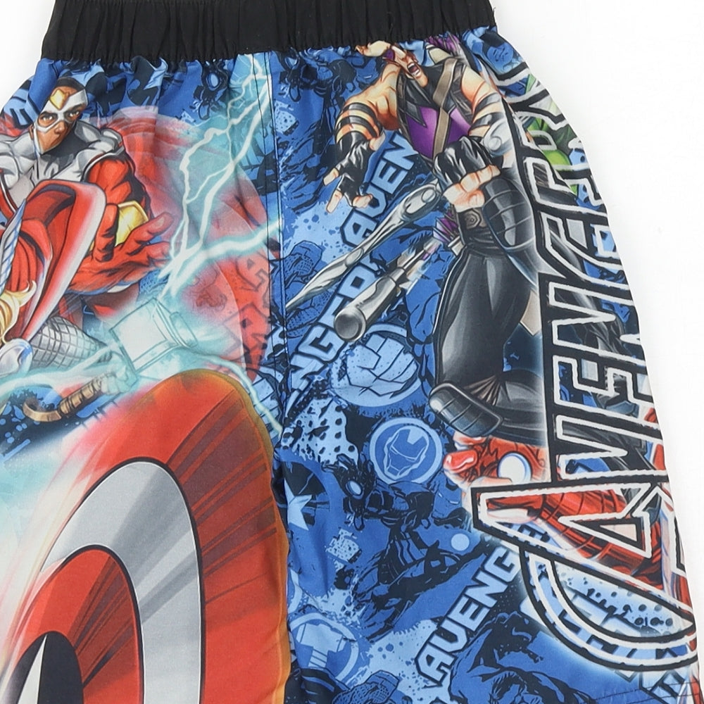 George Boys Multicoloured Geometric Polyester Sweat Shorts Size 6-7 Years Regular Drawstring - Avengers