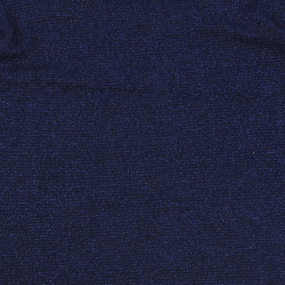 Bonmarché Womens Blue Boat Neck Acrylic Pullover Jumper Size M - Embellished Neckline
