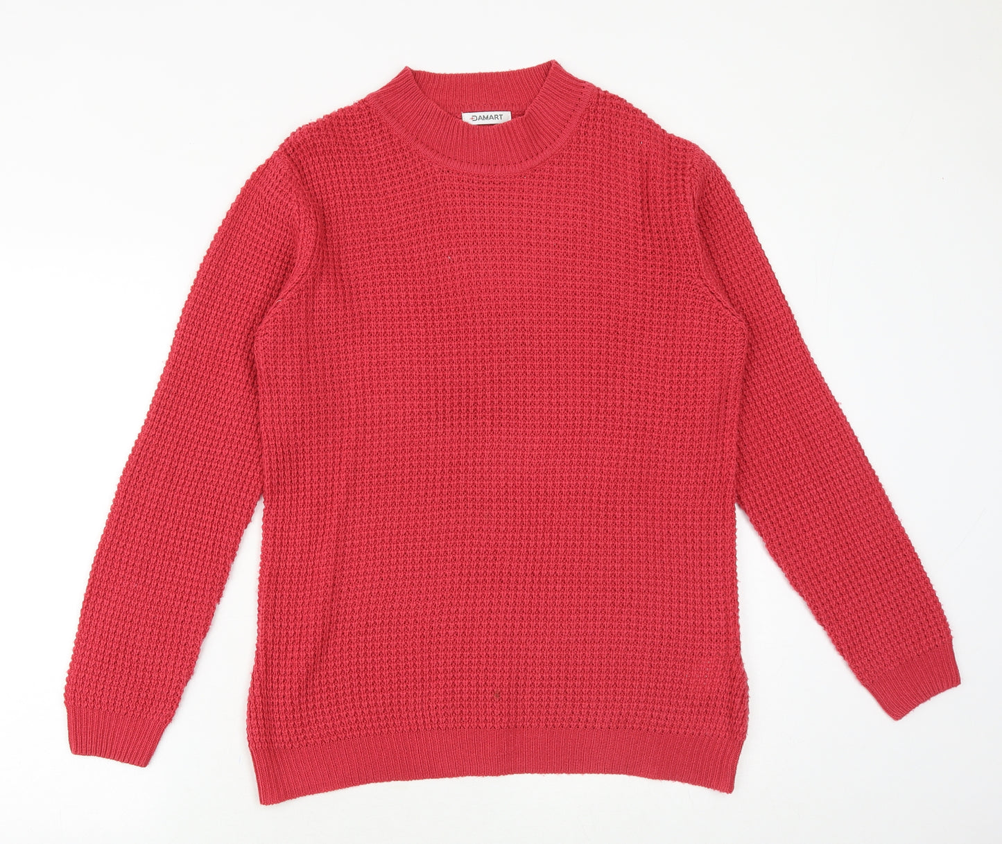 Damart Womens Pink Mock Neck Acrylic Pullover Jumper Size 10