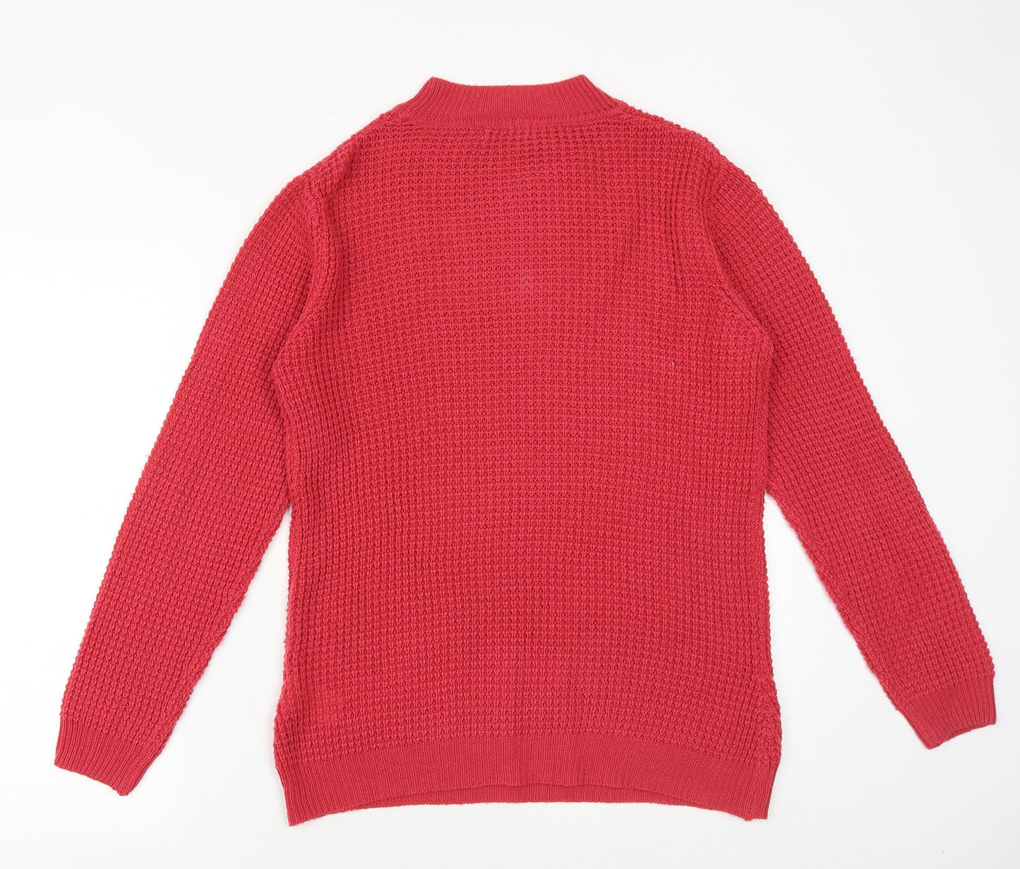 Damart Womens Pink Mock Neck Acrylic Pullover Jumper Size 10