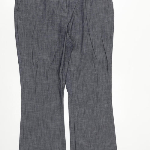 Marks and Spencer Womens Grey Polyester Trousers Size 16 Regular Zip