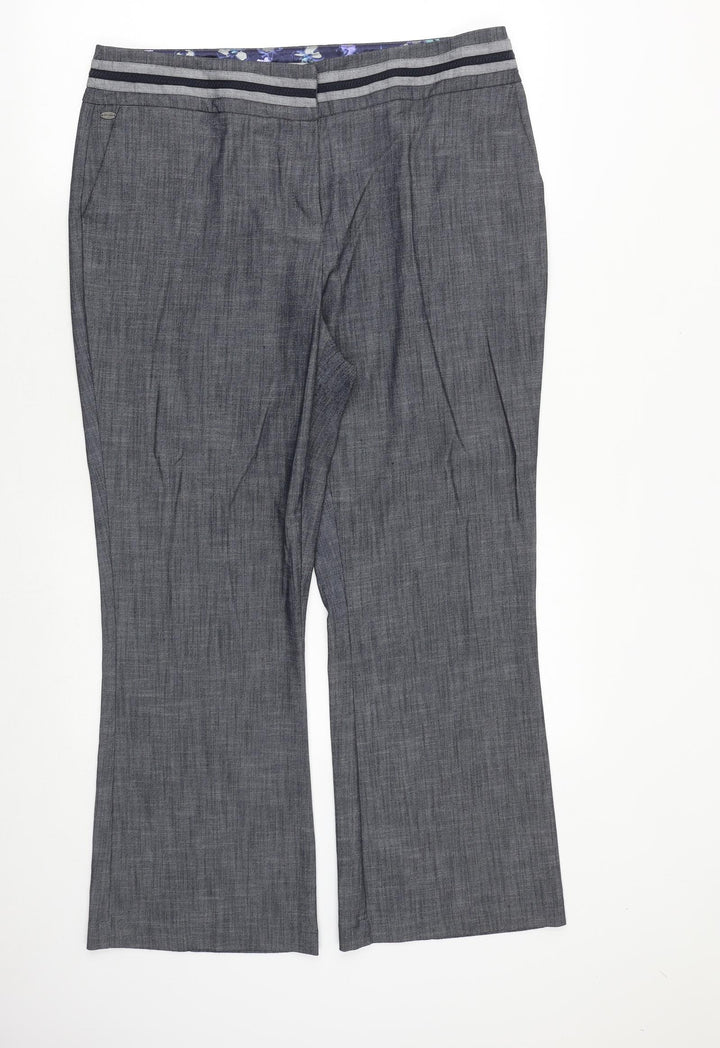 Marks and Spencer Womens Grey Polyester Trousers Size 16 Regular Zip