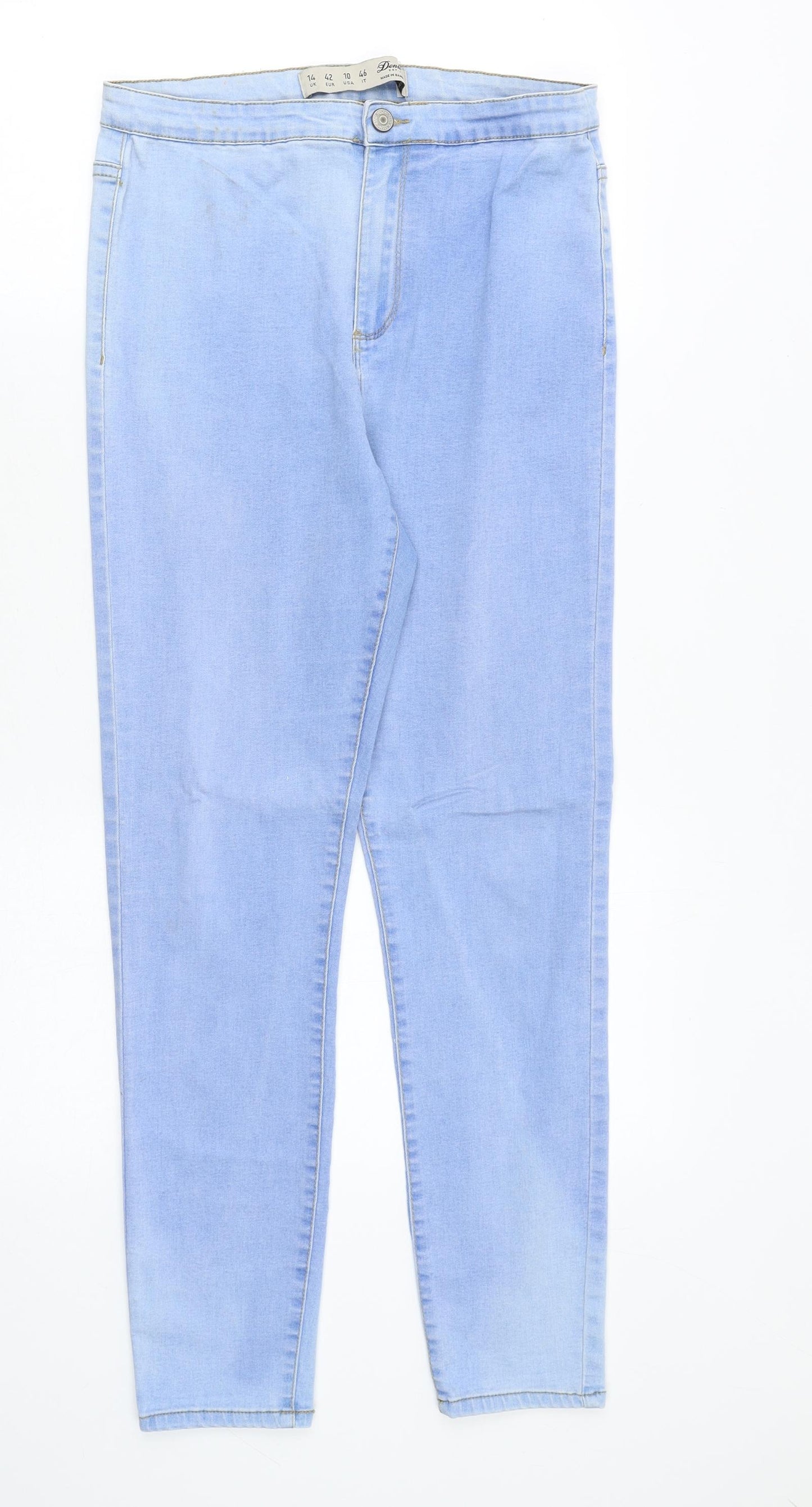 Denim & Co. Womens Blue Cotton Skinny Jeans Size 14 Slim Zip