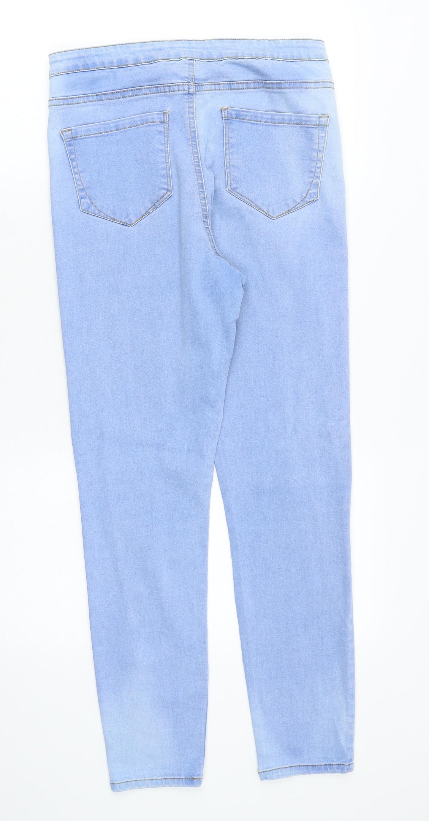 Denim & Co. Womens Blue Cotton Skinny Jeans Size 14 Slim Zip