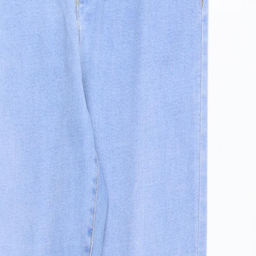 Denim & Co. Womens Blue Cotton Skinny Jeans Size 14 Slim Zip