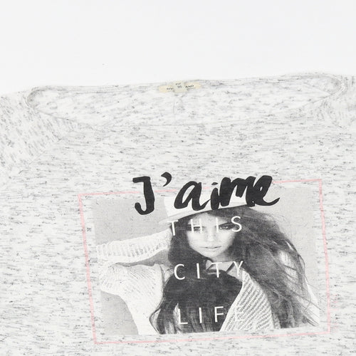River Island Womens Grey Viscose Basic T-Shirt Size 10 Round Neck - J'aime