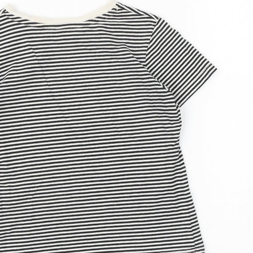 H&M Boys Black Striped Cotton Basic T-Shirt Size 3-4 Years Round Neck Pullover - Spider Man