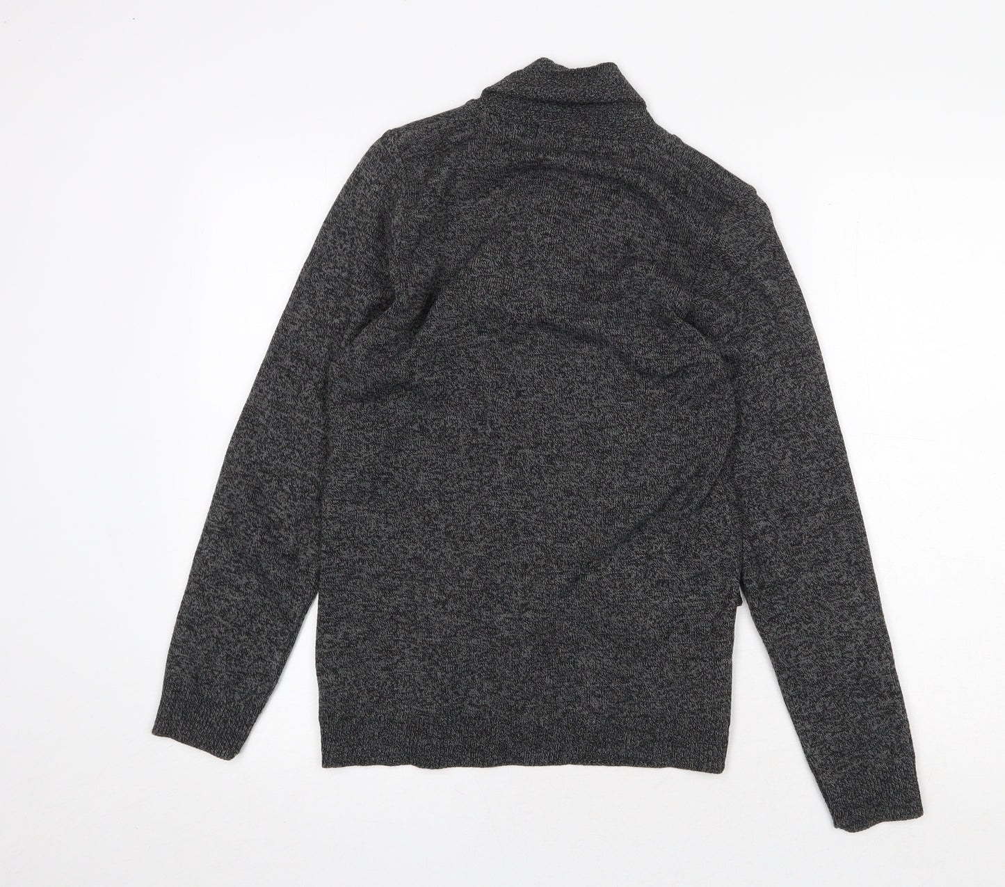 Pure & Natural Womens Grey V-Neck Acrylic Pullover Jumper Size S - Size S/M