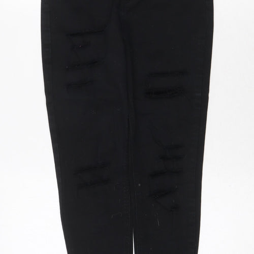 Very Womens Black Cotton Skinny Jeans Size 8 Regular Zip
