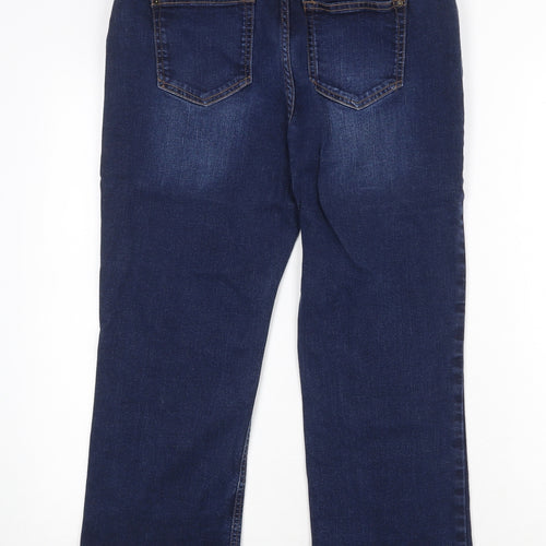 Preworn Womens Blue Cotton Straight Jeans Size 30 in Regular Zip