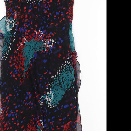 Boohoo Womens Multicoloured Geometric Polyester Pencil Dress Size 10 V-Neck Zip