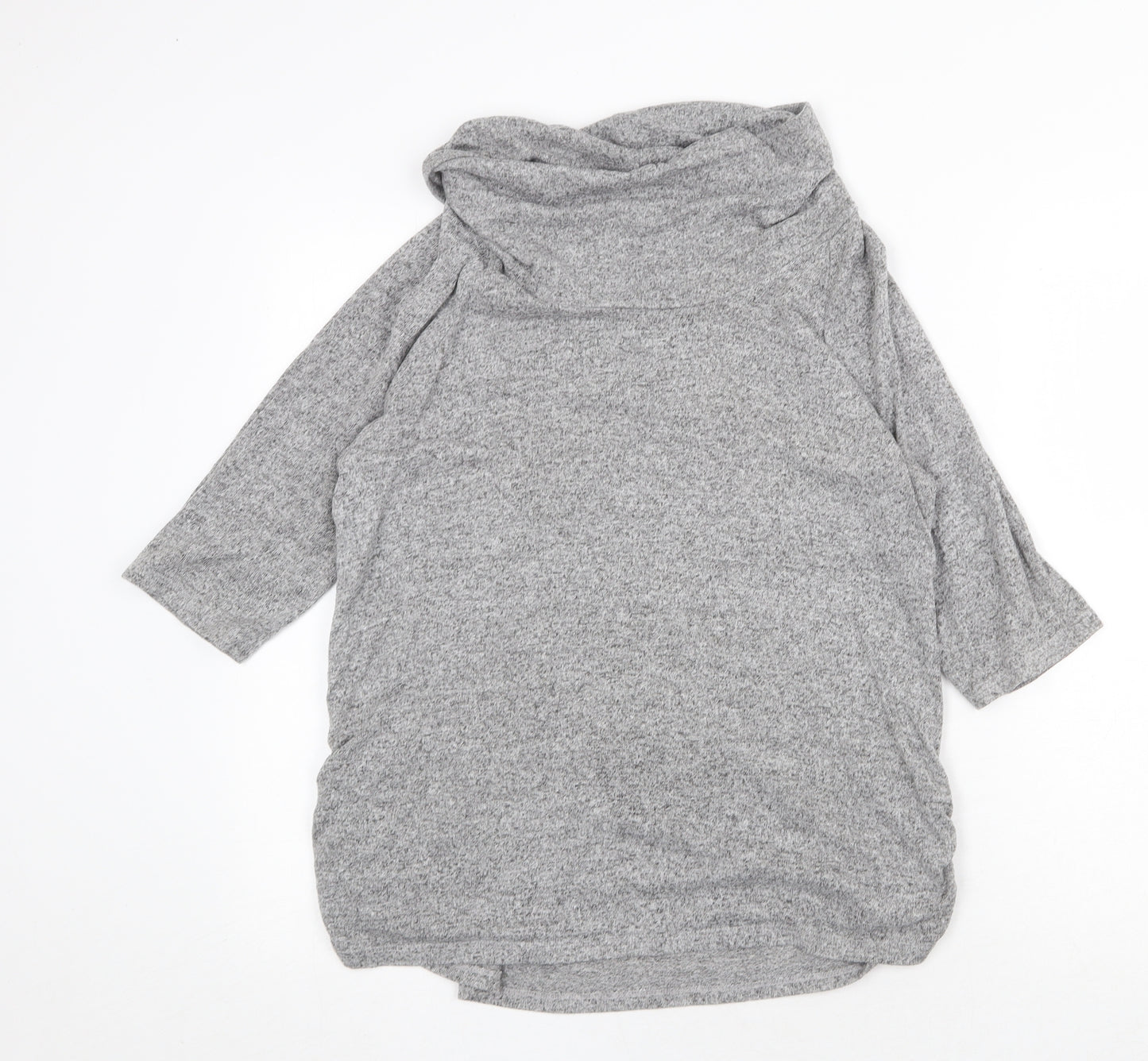 COIN 1804 Womens Grey Mock Neck Viscose Pullover Jumper Size L