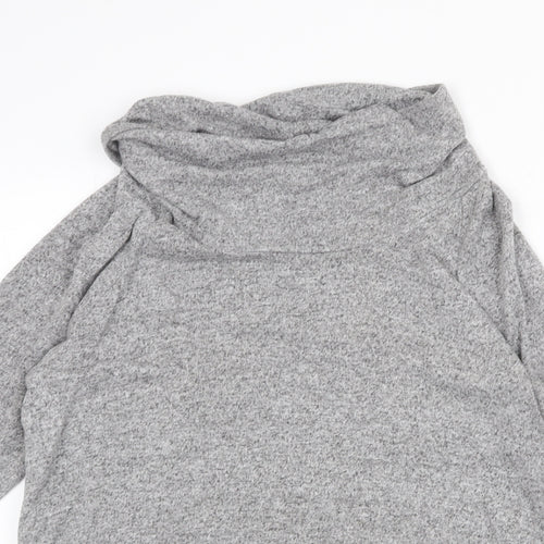 COIN 1804 Womens Grey Mock Neck Viscose Pullover Jumper Size L