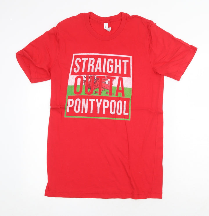 Bella + Canvas Womens Red 100% Cotton Basic T-Shirt Size M Round Neck - Straight outta pontypool