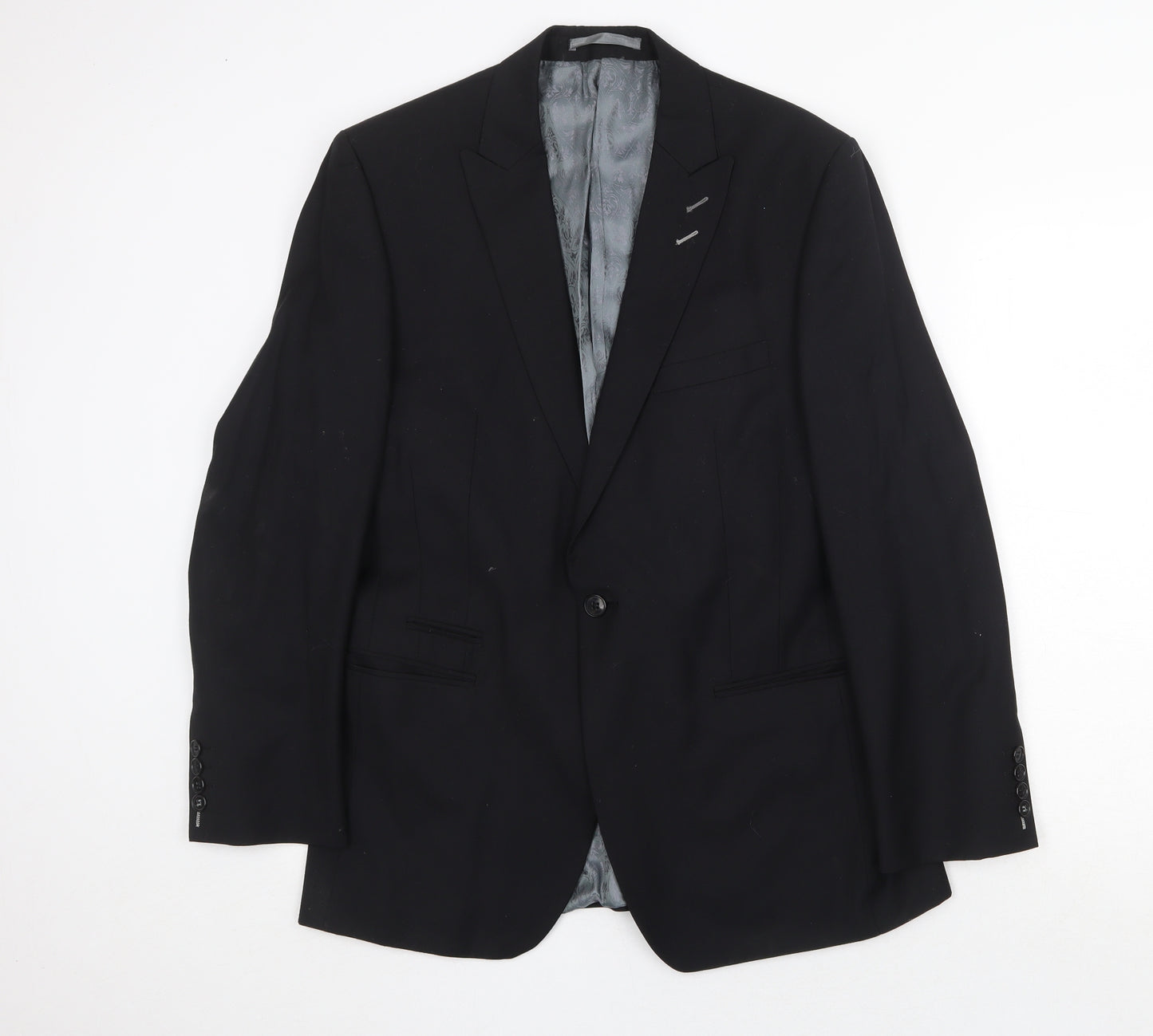 Red Herring Mens Black Polyester Jacket Suit Jacket Size 40 Regular