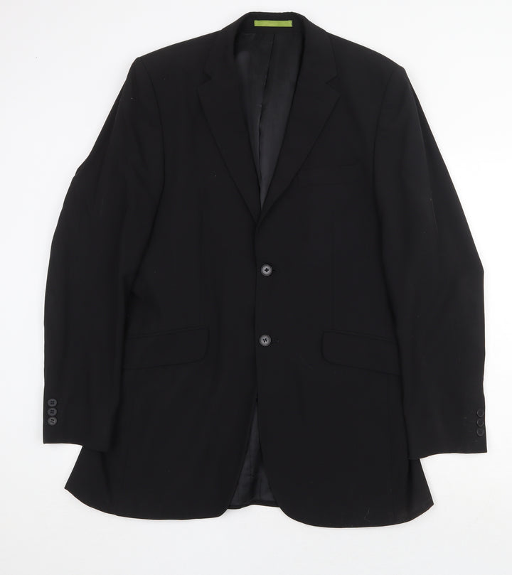 Burton Mens Black Wool Jacket Suit Jacket Size 38 Regular