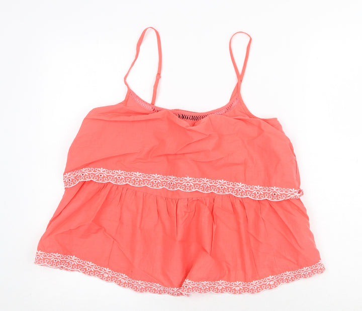 Atmos & Here Womens Pink 100% Cotton Basic Tank Size 8 Square Neck