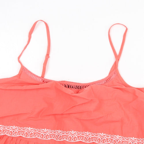 Atmos & Here Womens Pink 100% Cotton Basic Tank Size 8 Square Neck