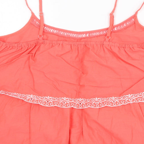 Atmos & Here Womens Pink 100% Cotton Basic Tank Size 8 Square Neck
