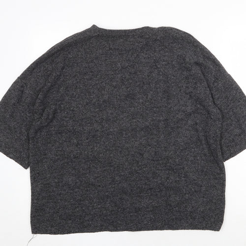 Zara Womens Grey Round Neck Polyester Pullover Jumper Size S