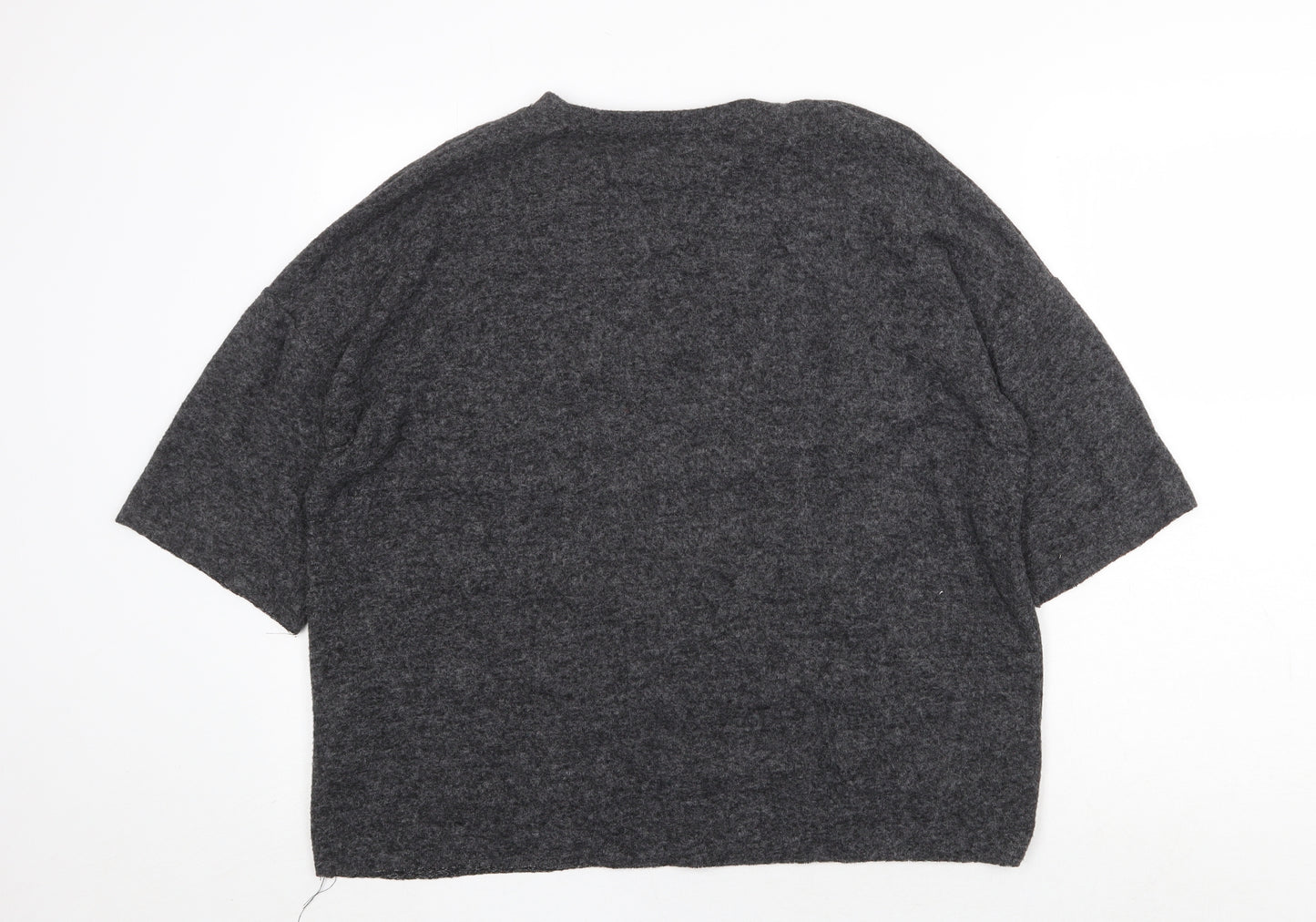 Zara Womens Grey Round Neck Polyester Pullover Jumper Size S