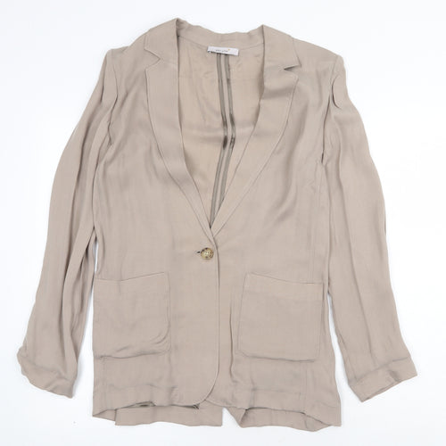 Marks and Spencer Womens Beige Jacket Blazer Size 8 Button