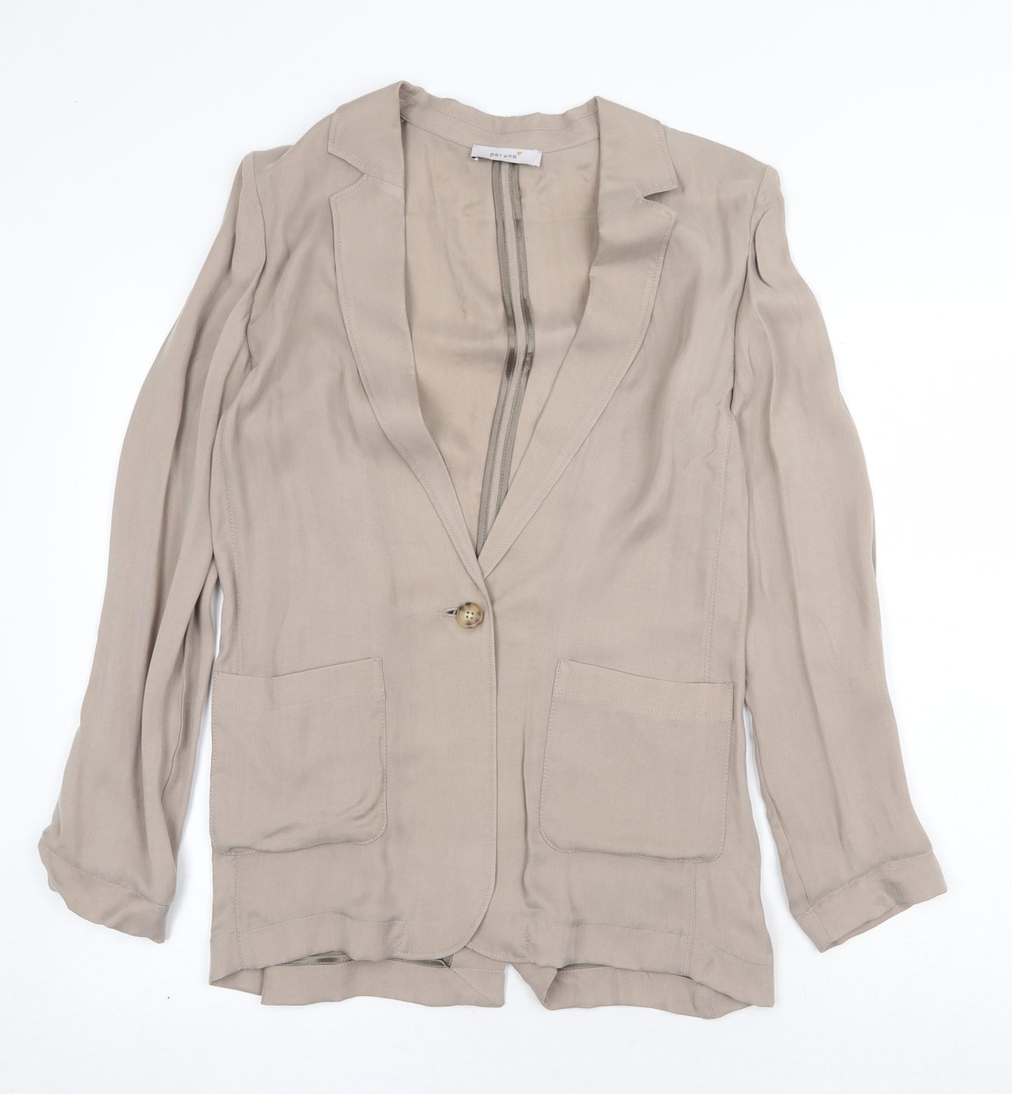 Marks and Spencer Womens Beige Jacket Blazer Size 8 Button