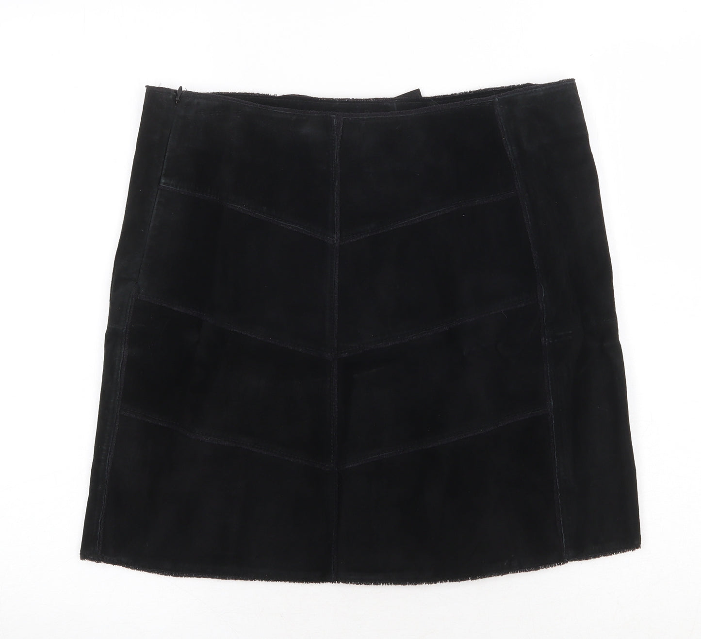 VILA Womens Black Polyester A-Line Skirt Size L Zip