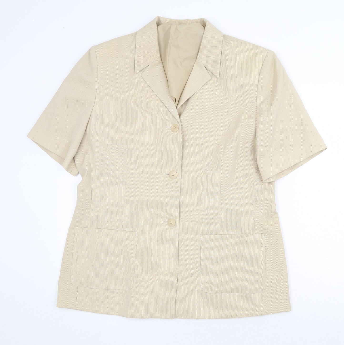 Canda Womens Beige Jacket Blazer Size 18 Button